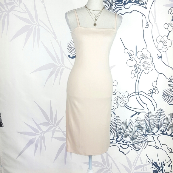 Topshop Dresses & Skirts - Topshop Cream Bodycon Slip Dress